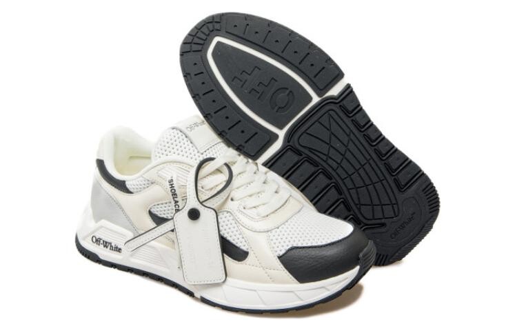 Кроссовки OFF-WHITE Kick Off Leather Sneakers, черный/белый/серый — фото 4