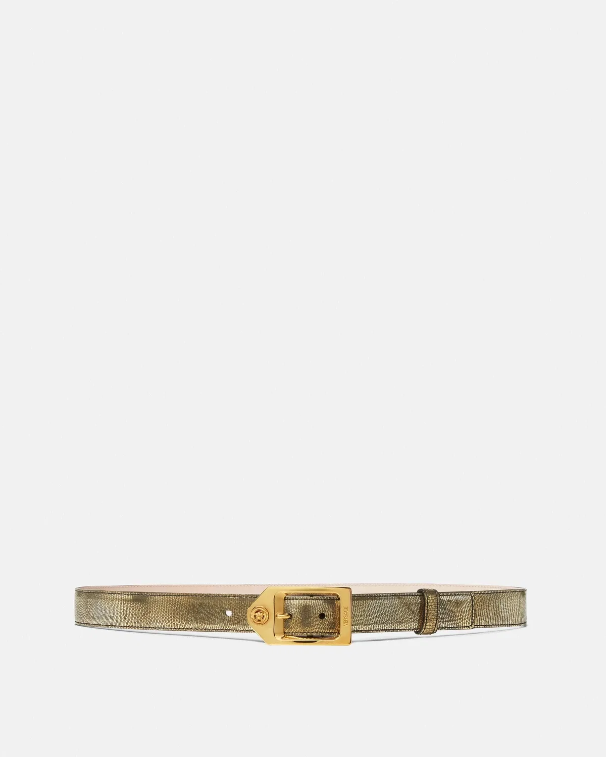 Ремень Medusa Biggie с эффектом кожи ящерицы 1,2" VERSACE, золотой