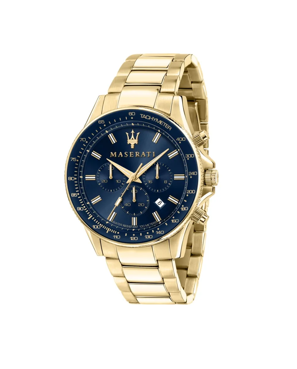 

Мужские часы Sfida R8873640008 из стали и золотого ремешка Maserati