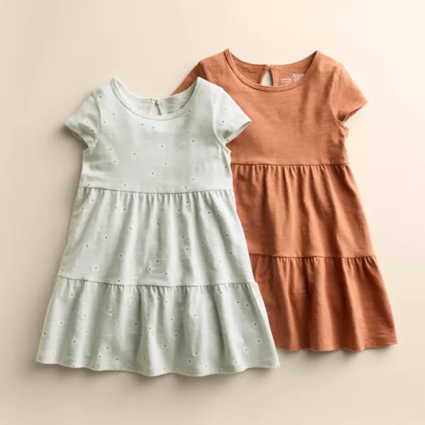 

Набор из 2 многоярусных платьев из органического хлопка для малышей и девочек Little Co. By Lauren Conrad, цвет blue daisy print