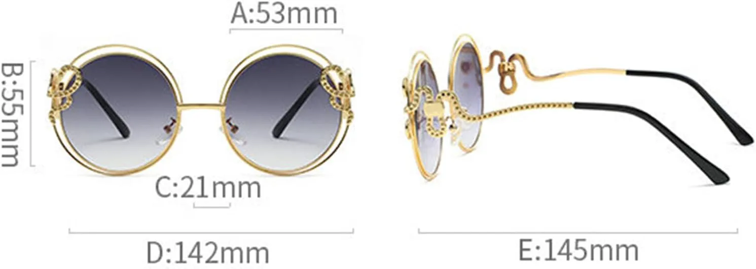 

Willochra — большие круглые солнцезащитные очки для женщин, модные металлические очки с полой оправой, винтажные солнцезащитные очки в крупной оправе, 2025 год, C2