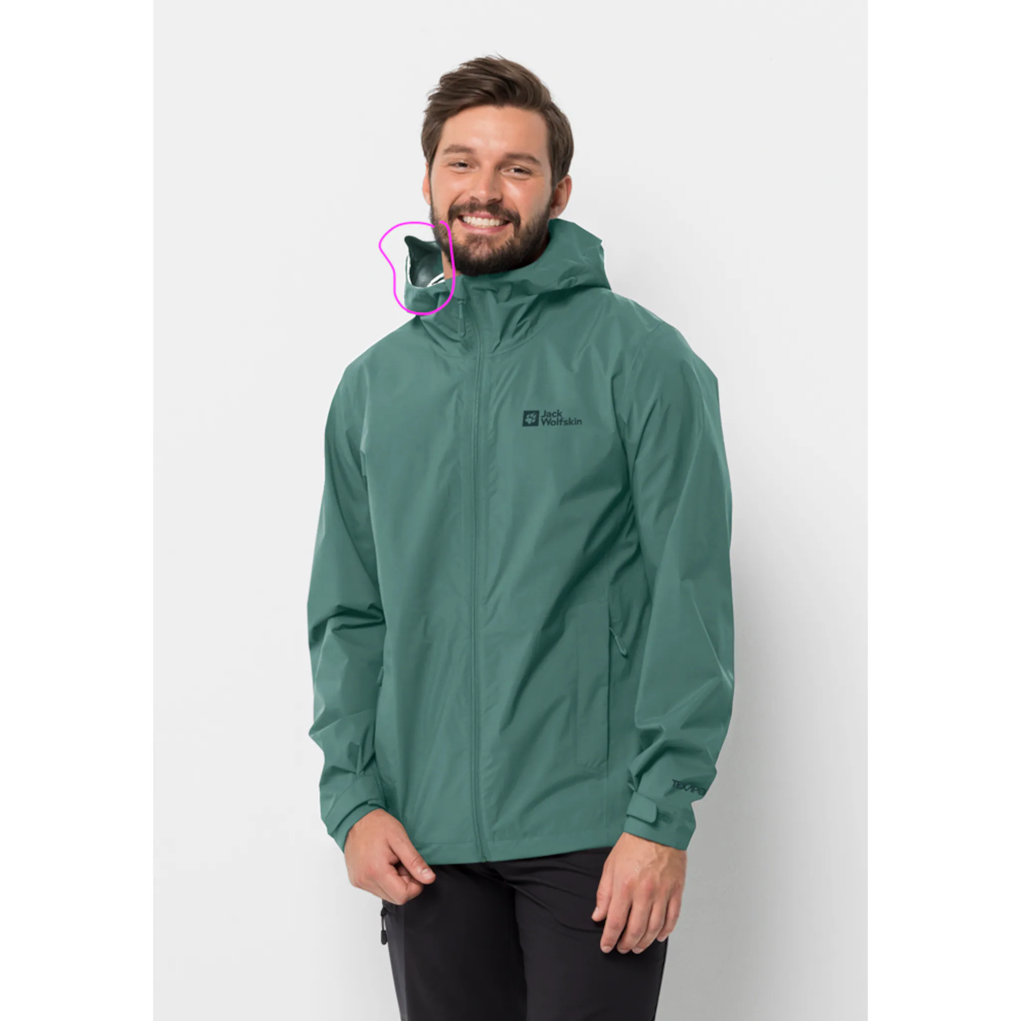 

Куртка Jack Wolfskin для отдыха "ELSBERG 2.5L JKT M", с капюшоном, зеленый