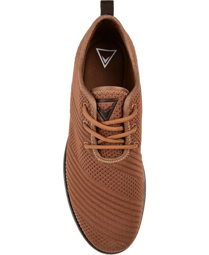Мужские модельные туфли Novak широкой ширины Tru Comfort из пенопласта со шнуровкой и круглым носком Vance Co., коричневый — фото 4