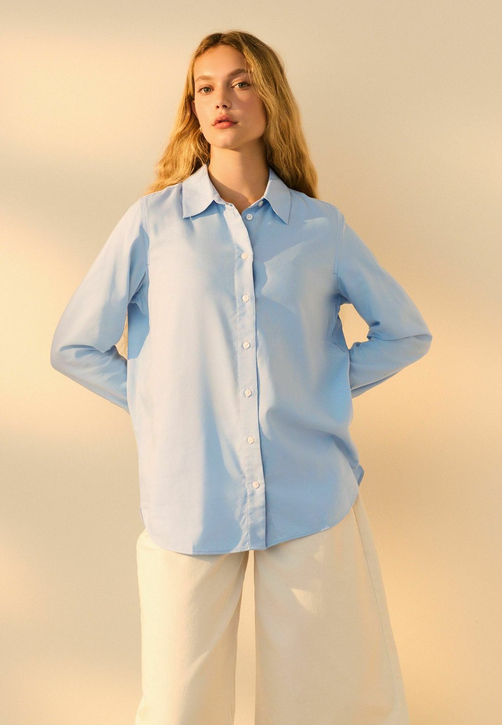 

Блузка на пуговицах REGULAR FIT LONG SLEEVE Next, синий