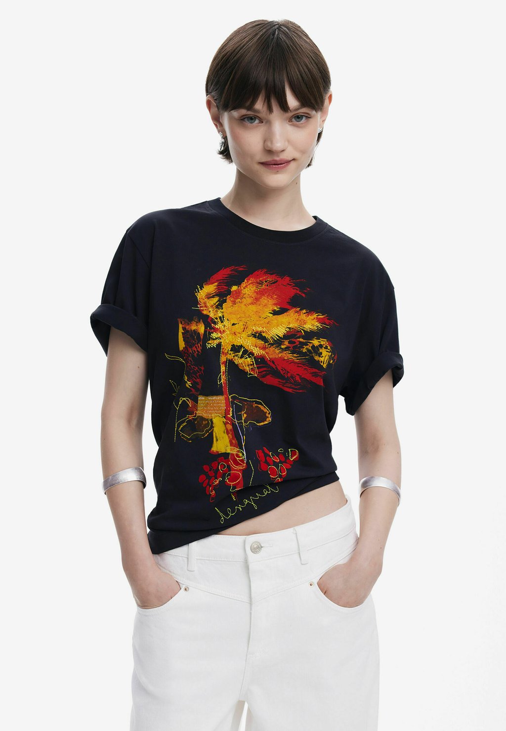 

Футболка с принтом PALM TREE Desigual, черный