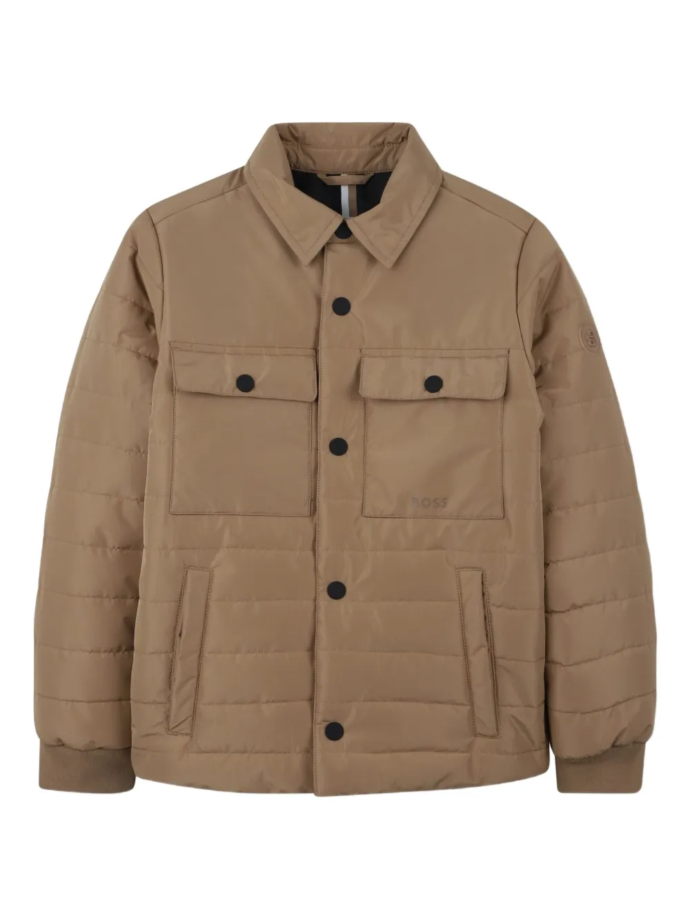 

Утепленная куртка-рубашка BOSS Kidswear, коричневый