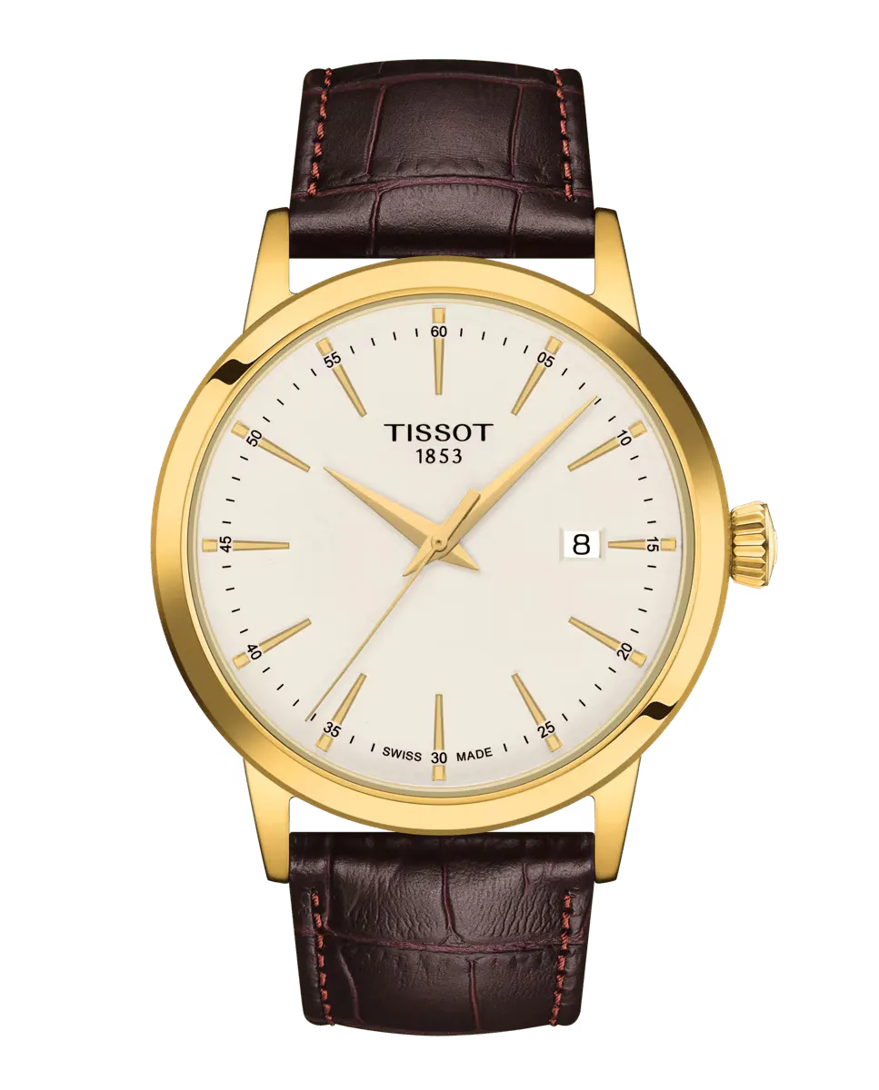 

Мужские часы из коллекции Classic Dream из коричневой кожи Tissot, коричневый