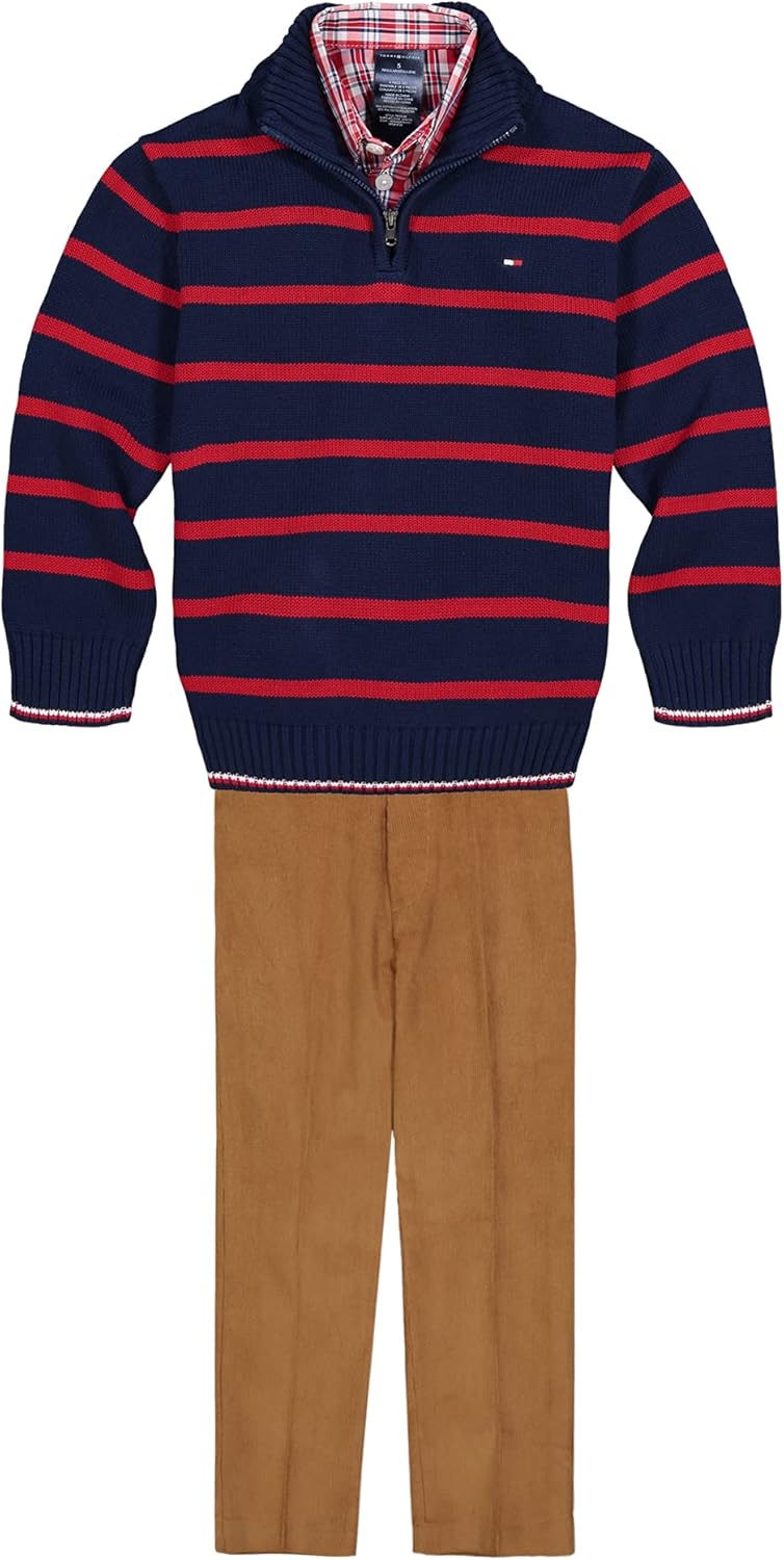 

Комплект Tommy Hilfiger для мальчиков: свитер, рубашка и брюки, Flag Blue Stripes