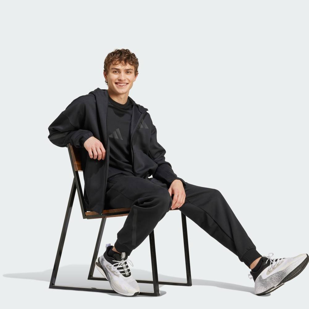 Спортивная куртка ZNE на молнии с капюшоном Adidas, black — фото 3