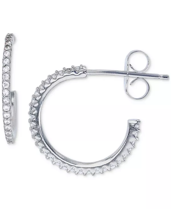 

Узкие серьги-кольца с кубическим цирконием, 0,63 дюйма Macy'S, silver