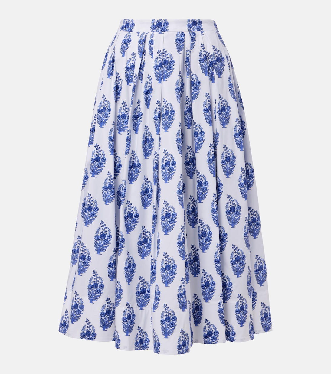 

Цветочная миди-юбка из хлопковой смеси Carolina Herrera, White Multi