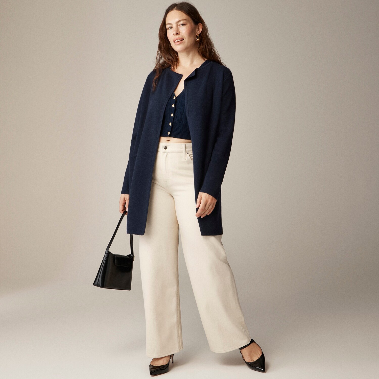 

Свитер-Блейзер без воротника «Джульетта» J.Crew, синий