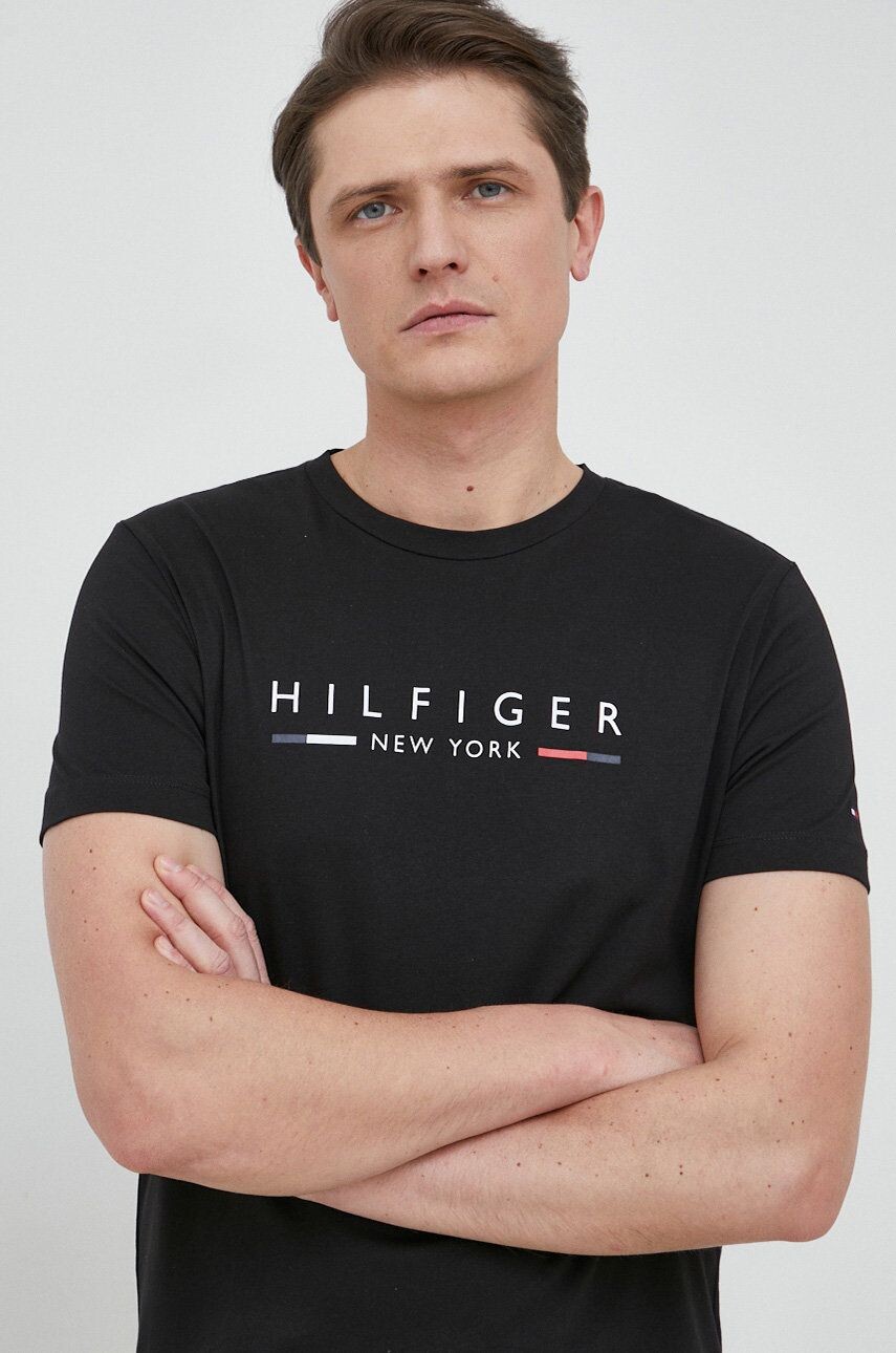 

Хлопковая футболка Tommy Hilfiger, черный