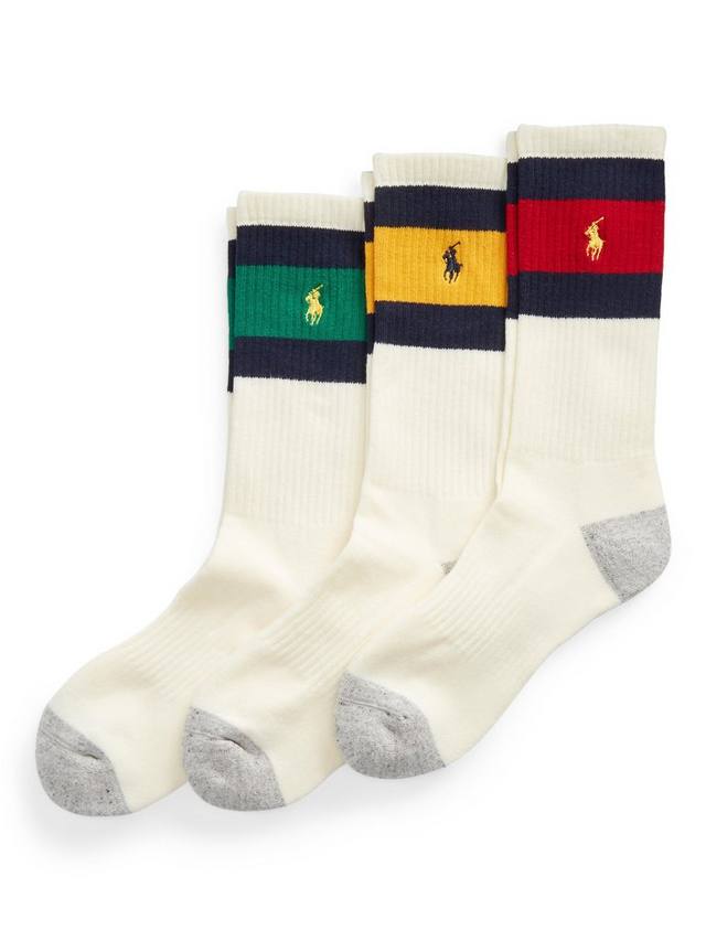 

Полосатые носки с манжетами Ralph Lauren, белый/разноцветный