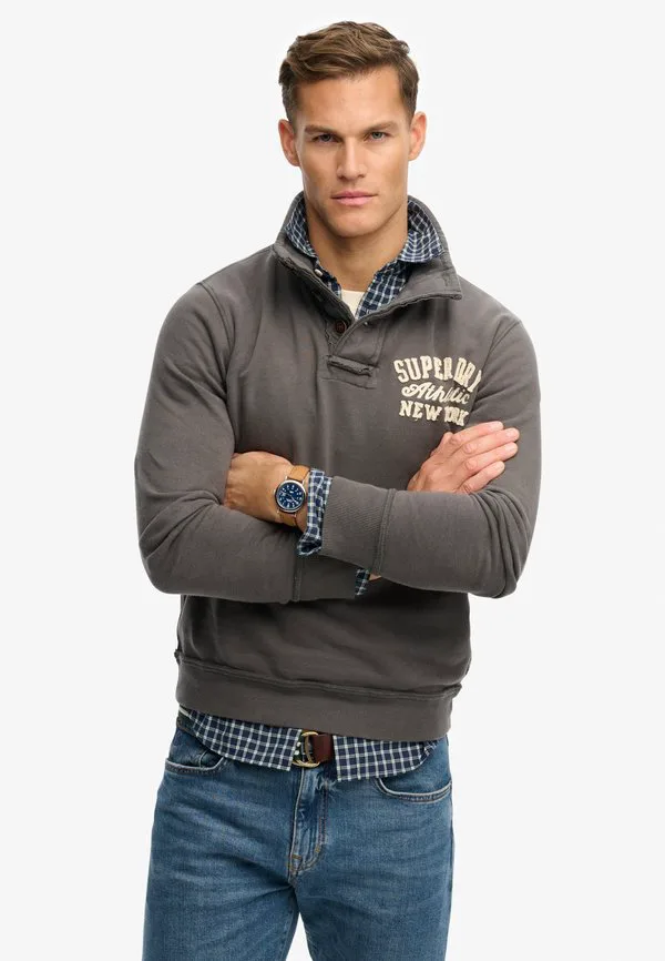 

Винтажная спортивная толстовка Superdry & Co, Dark Shadow Grey, Серый, Винтажная спортивная толстовка Superdry & Co, Dark Shadow Grey