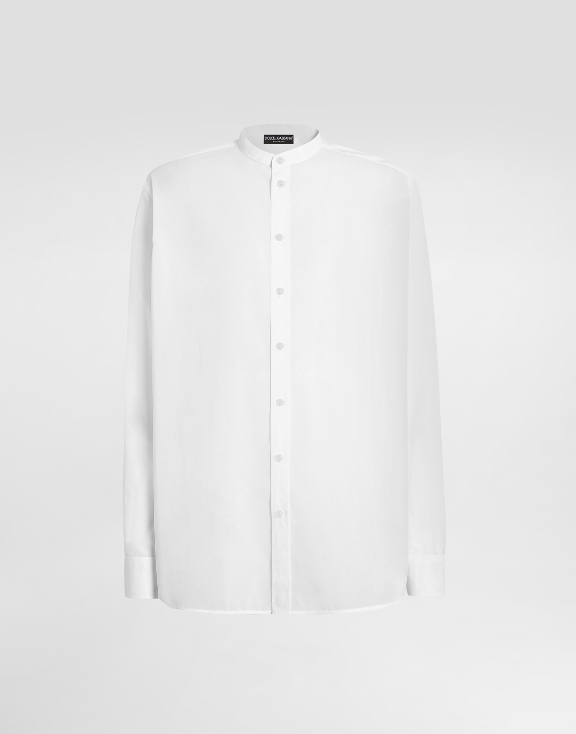 

Рубашка из хлопкового канваса с воротником-стойкой Dolce & Gabbana, белый