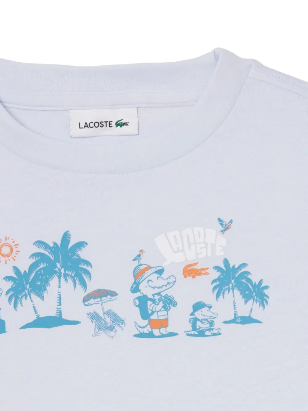 Футболка с круглым вырезом и принтом Lacoste, синий — фото 4