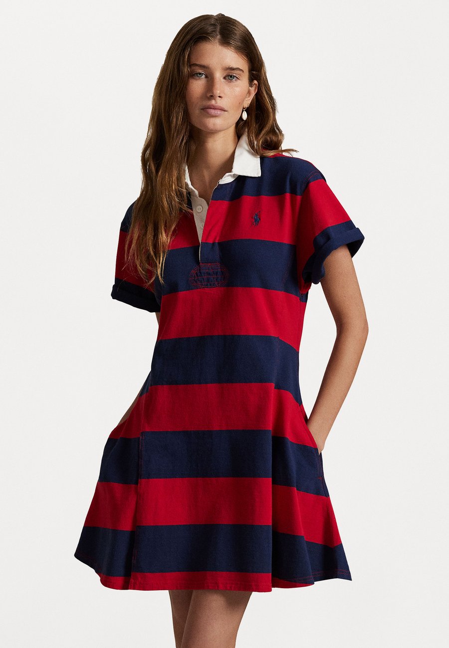 

Платье Polo Ralph Lauren STRIPED COTTON JERSEY RUGBY DRESS, Polo Sport Red/Newport Navy/Red