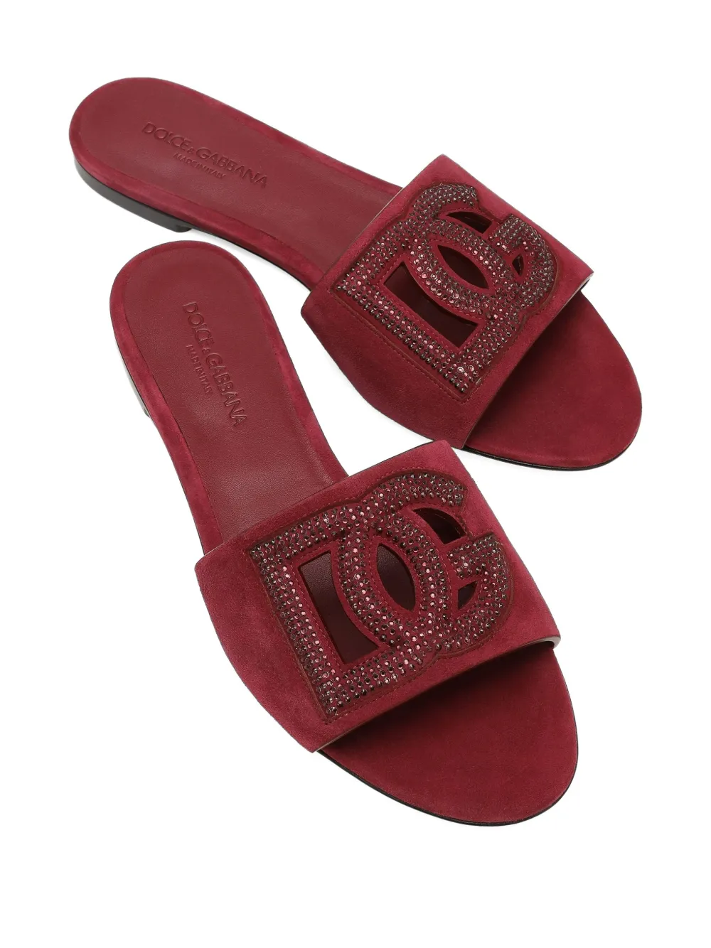 Сандалии, украшенные кристаллами DOLCE & GABBANA, красный — фото 3