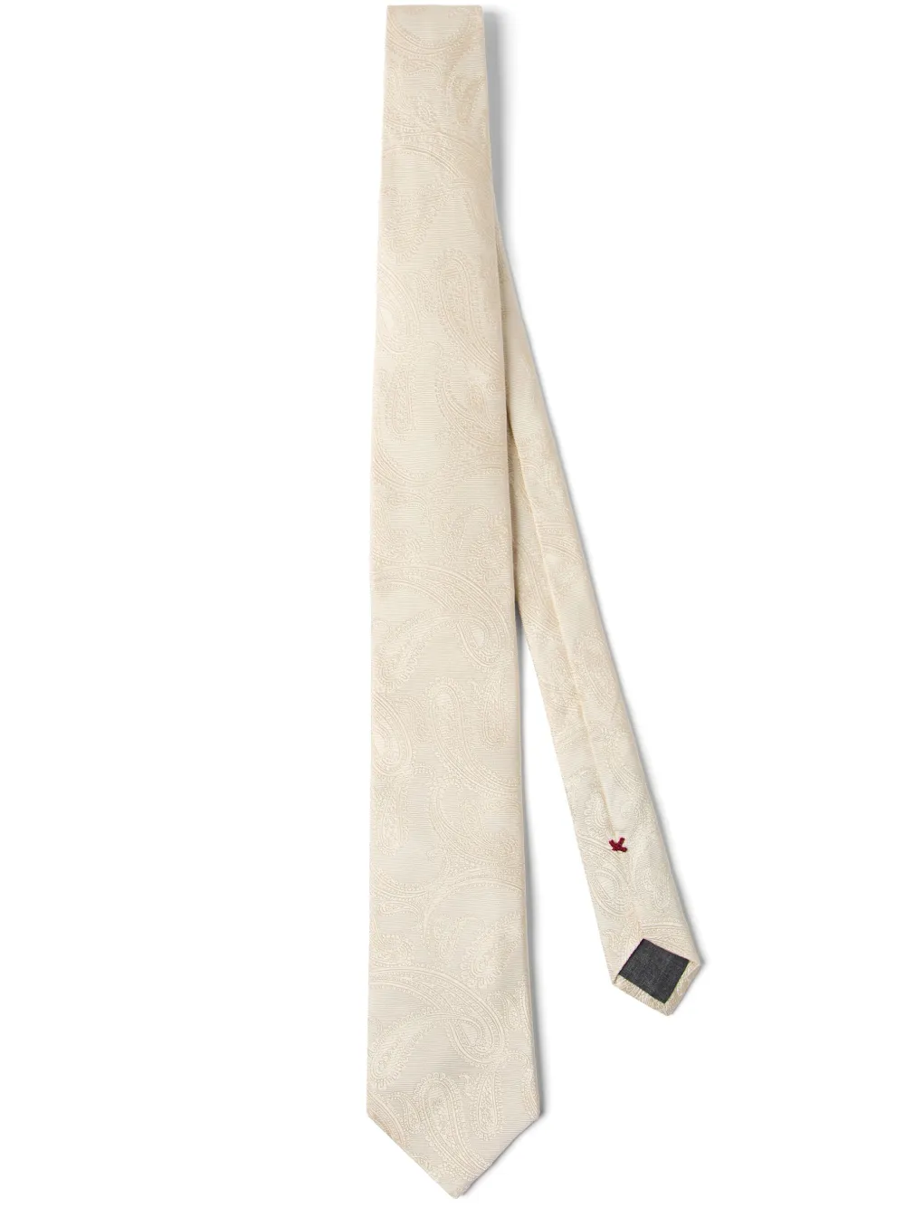 

Шелковый галстук с принтом пейсли Brunello Cucinelli, белый