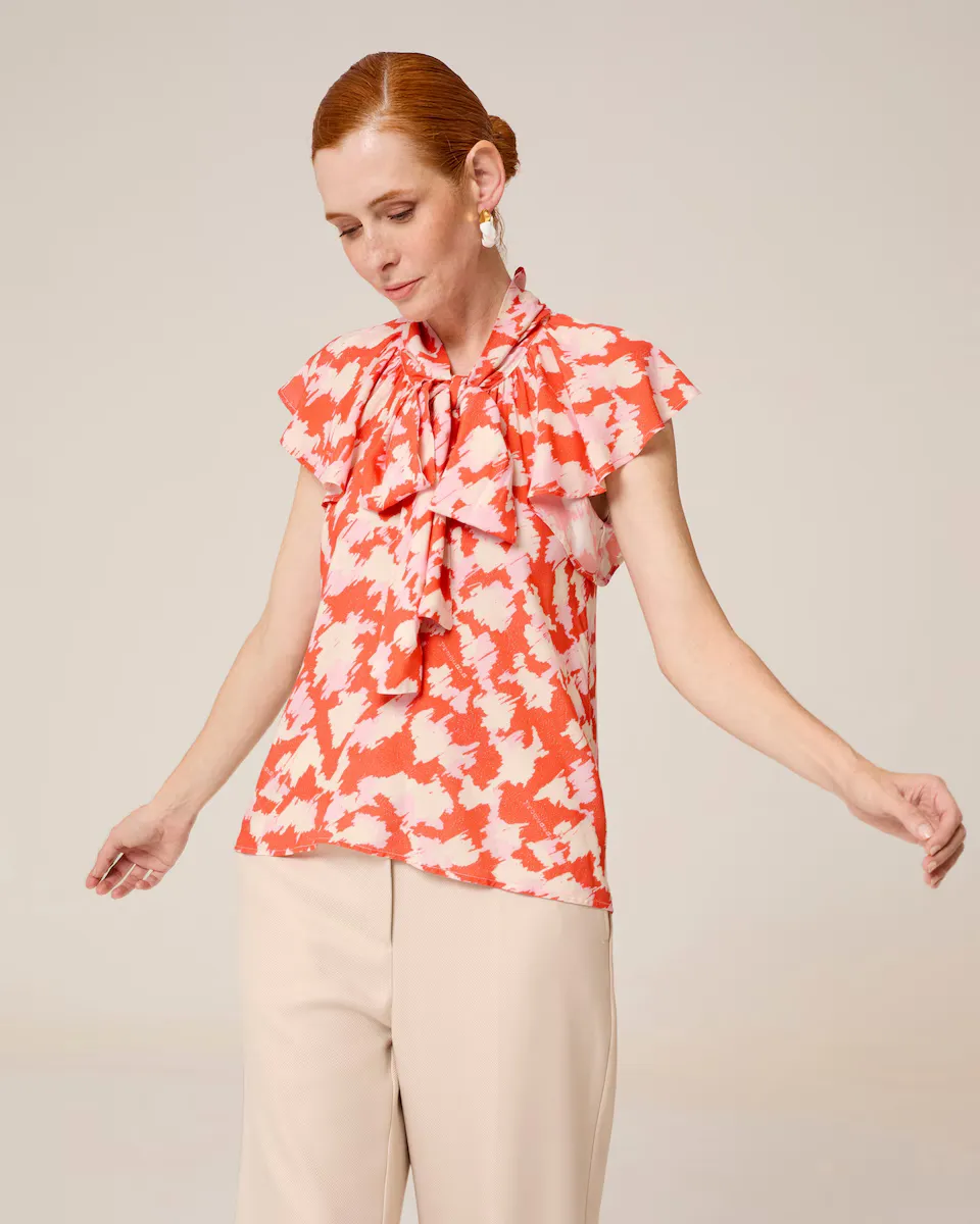 

Женская блузка Zia со шнуровкой и рюшами Dolores Promesas, мультиколор