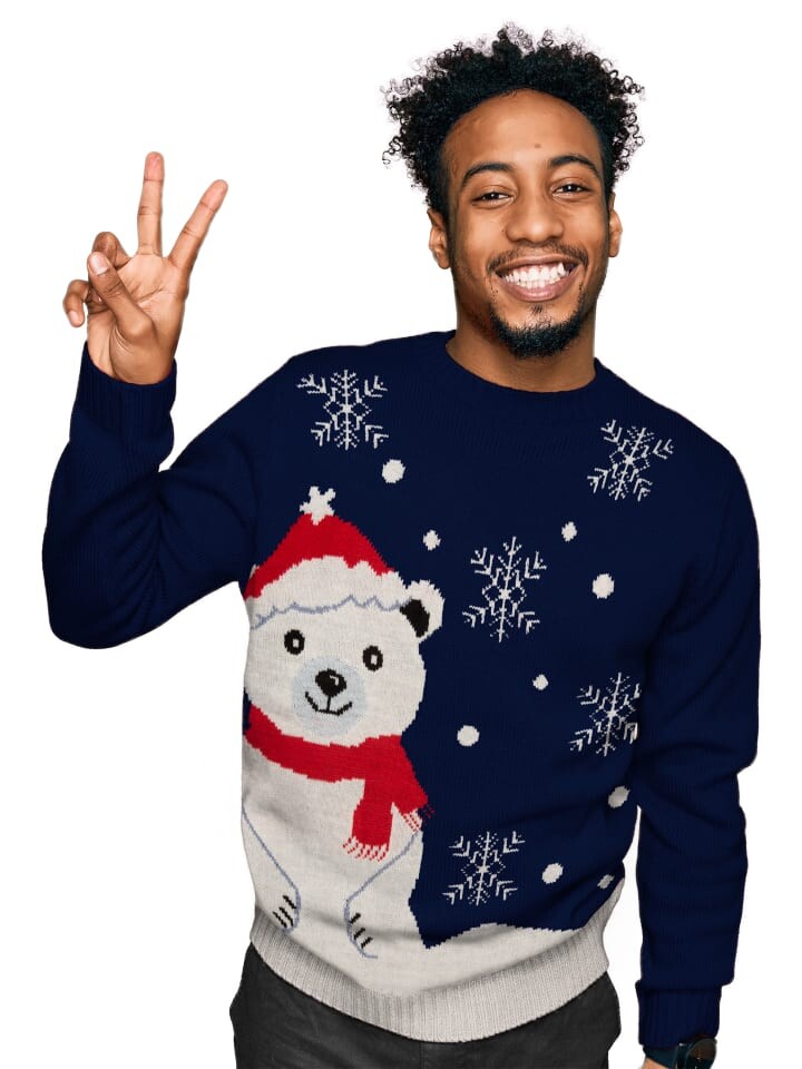 

Пуловер United Labels Winter Eisbär XMAS Strick Ugly Christmas, синий
