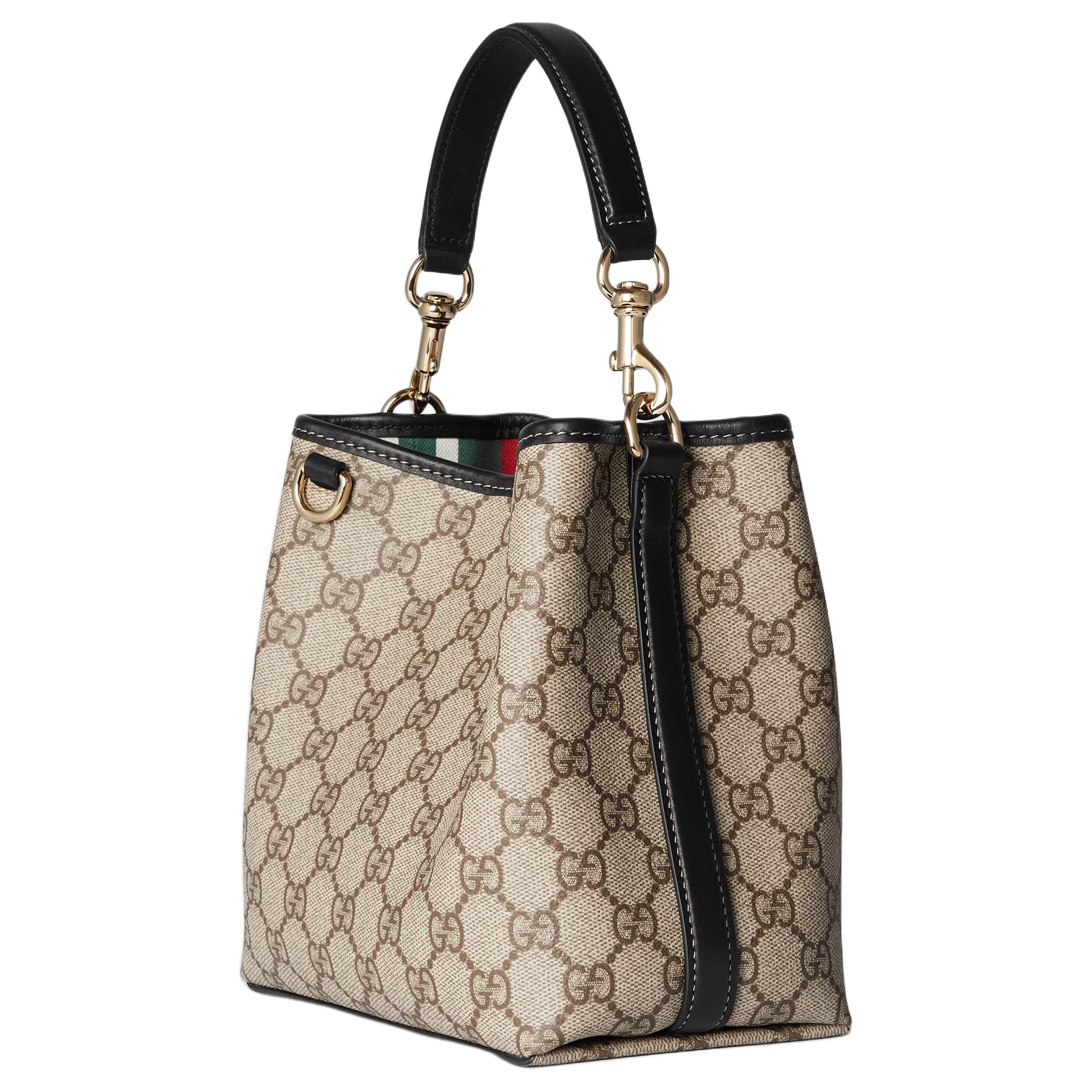 Женская мини-сумка через плечо GUCCI из лакированного холста — фото 4