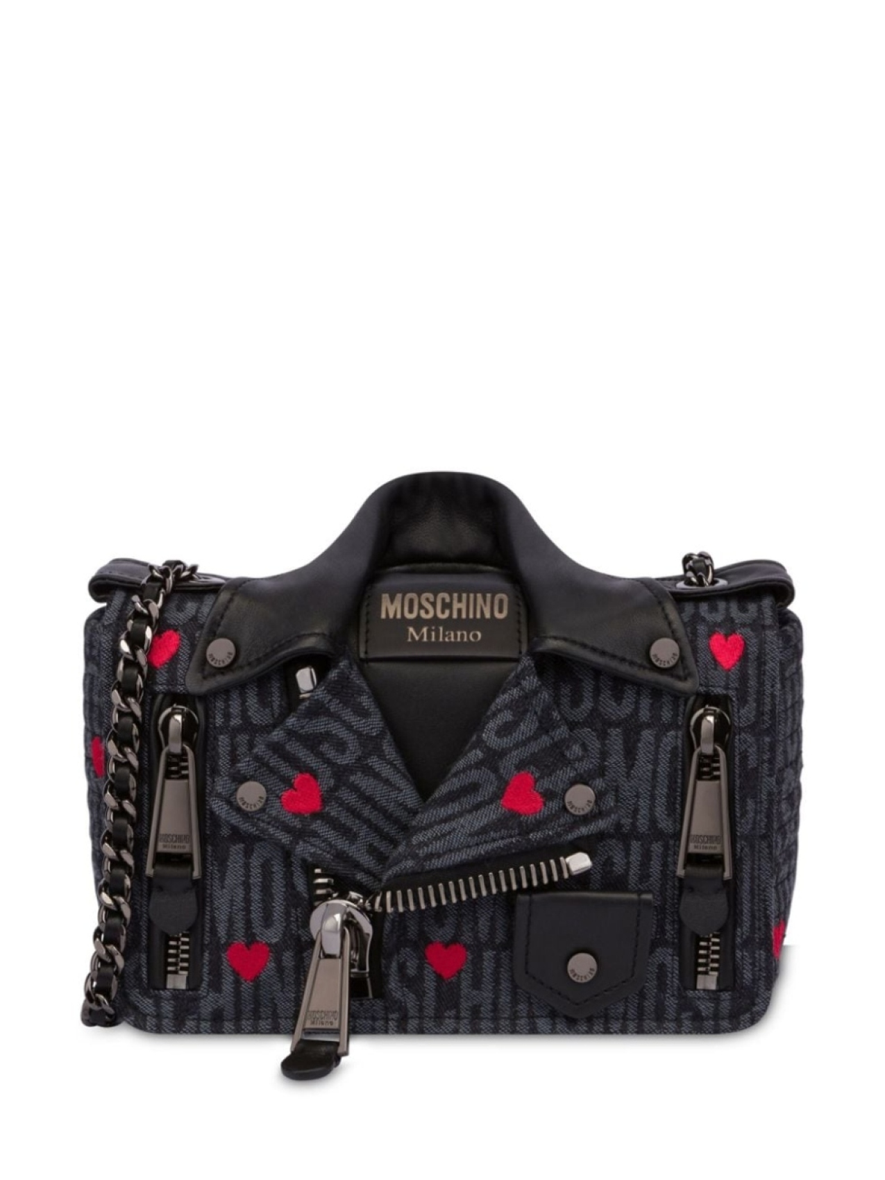 

Moschino сумка на плечо Biker с логотипом, черный