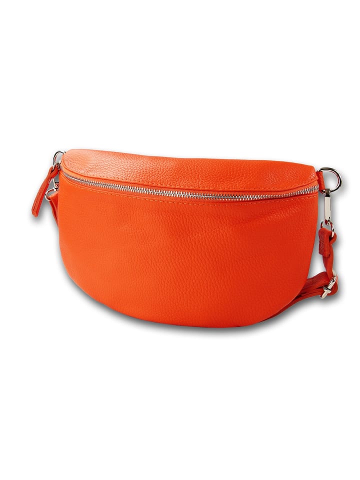

Кожаная поясная сумка Toscanto, оранжевая, примерно 29 см