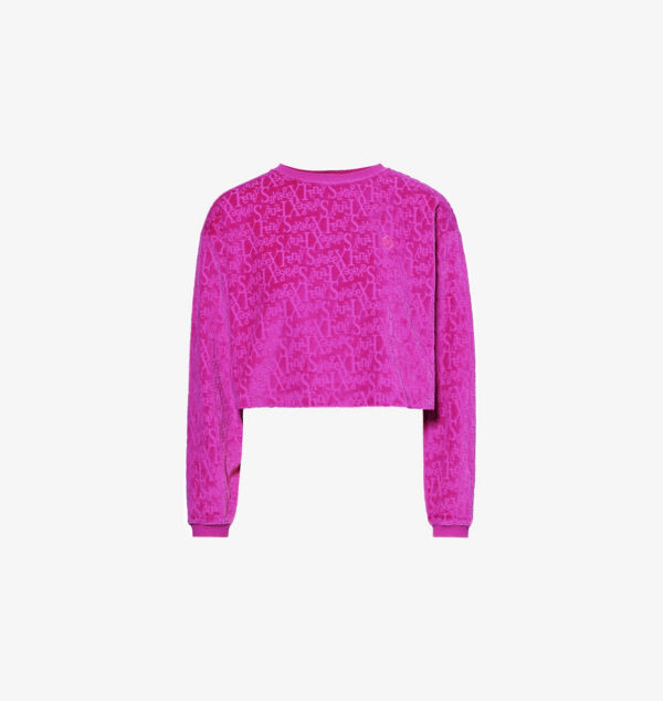 

Укороченная велюровая толстовка с фирменной надписью Savage X Fenty, фиолетовый