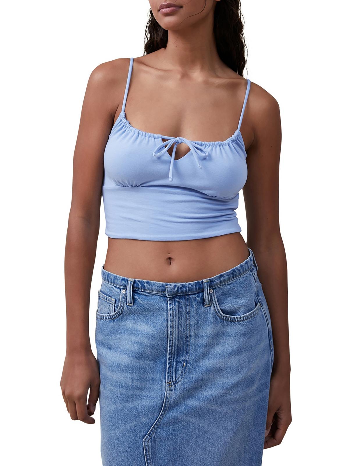 

Женская однотонная хлопковая майка Cotton On, цвет blue chalk