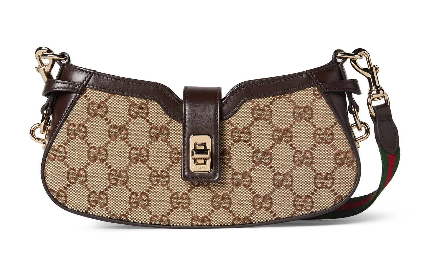 

Оригинальная сумка GG Canvas с кожаной отделкой через плечо, женская сумка через плечо и эбони GUCCI, Set (Bag+Dust Bag)