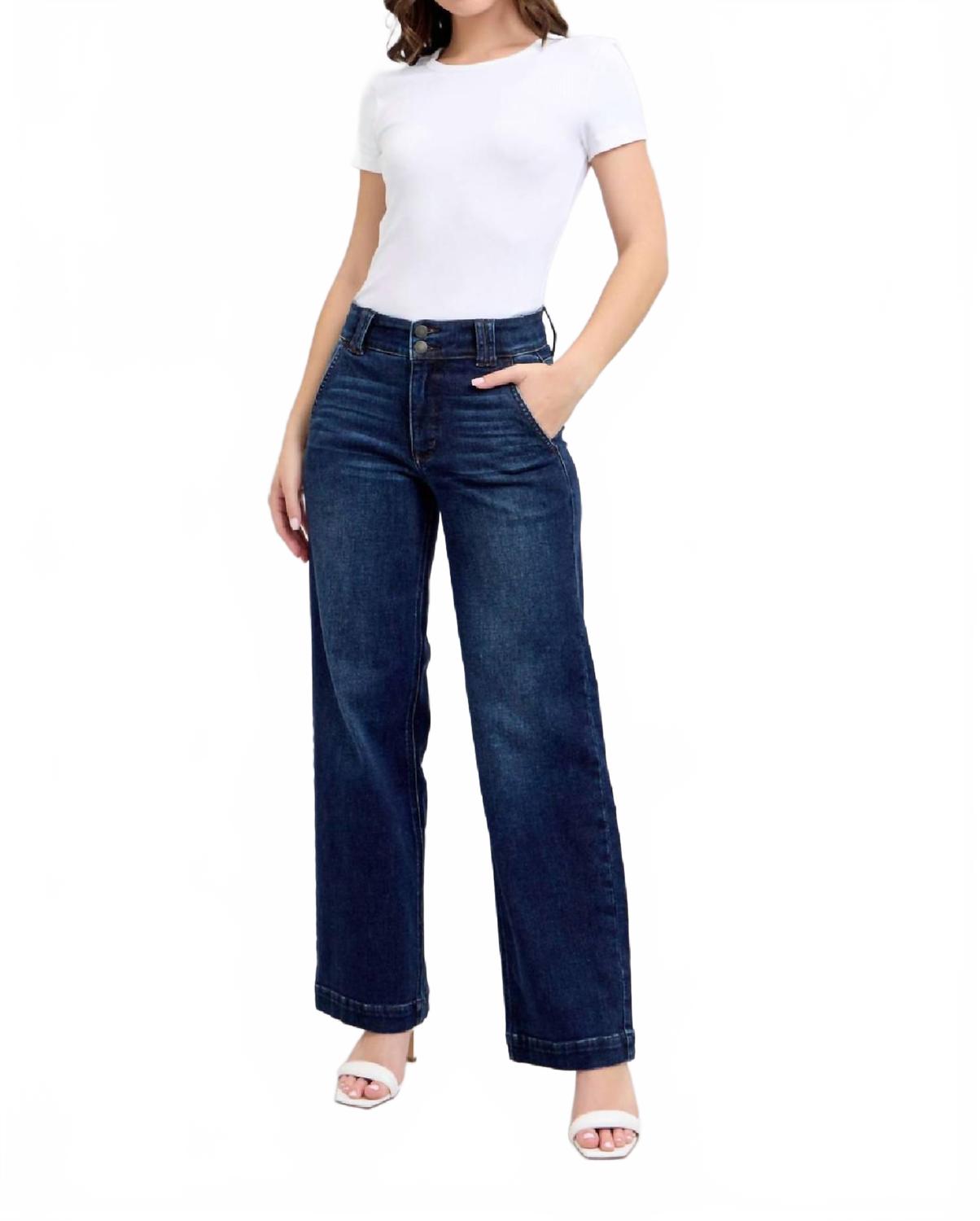 

Джинсы Wide Leg Plus темно-синего цвета Judy Blue, темно-синий