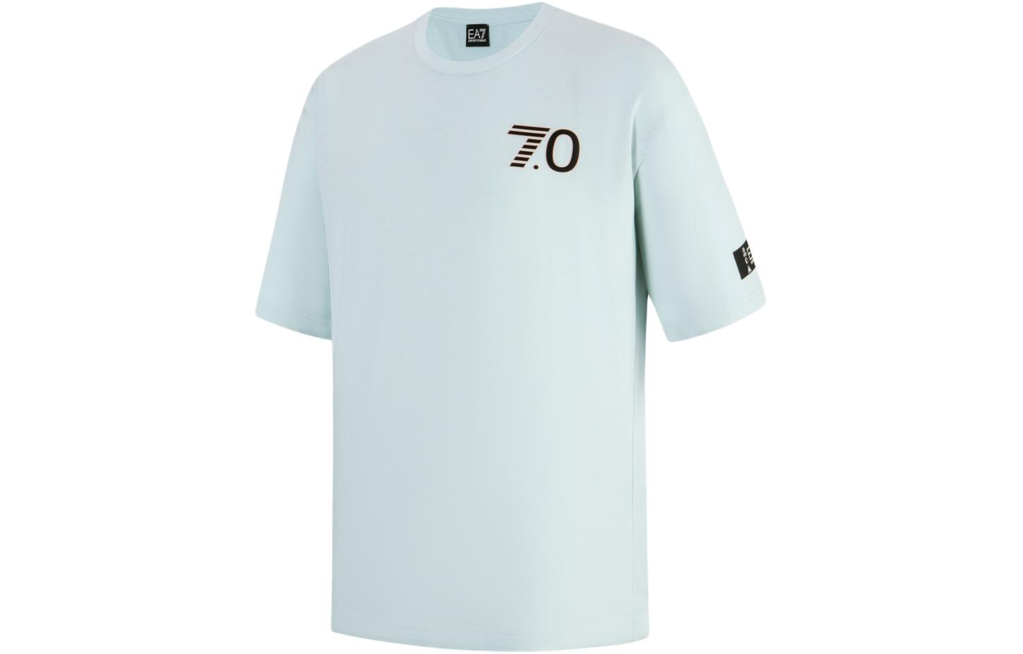 Футболка EA7 SS24 мужская мятно-зеленая EMPORIO ARMANI — фото 4