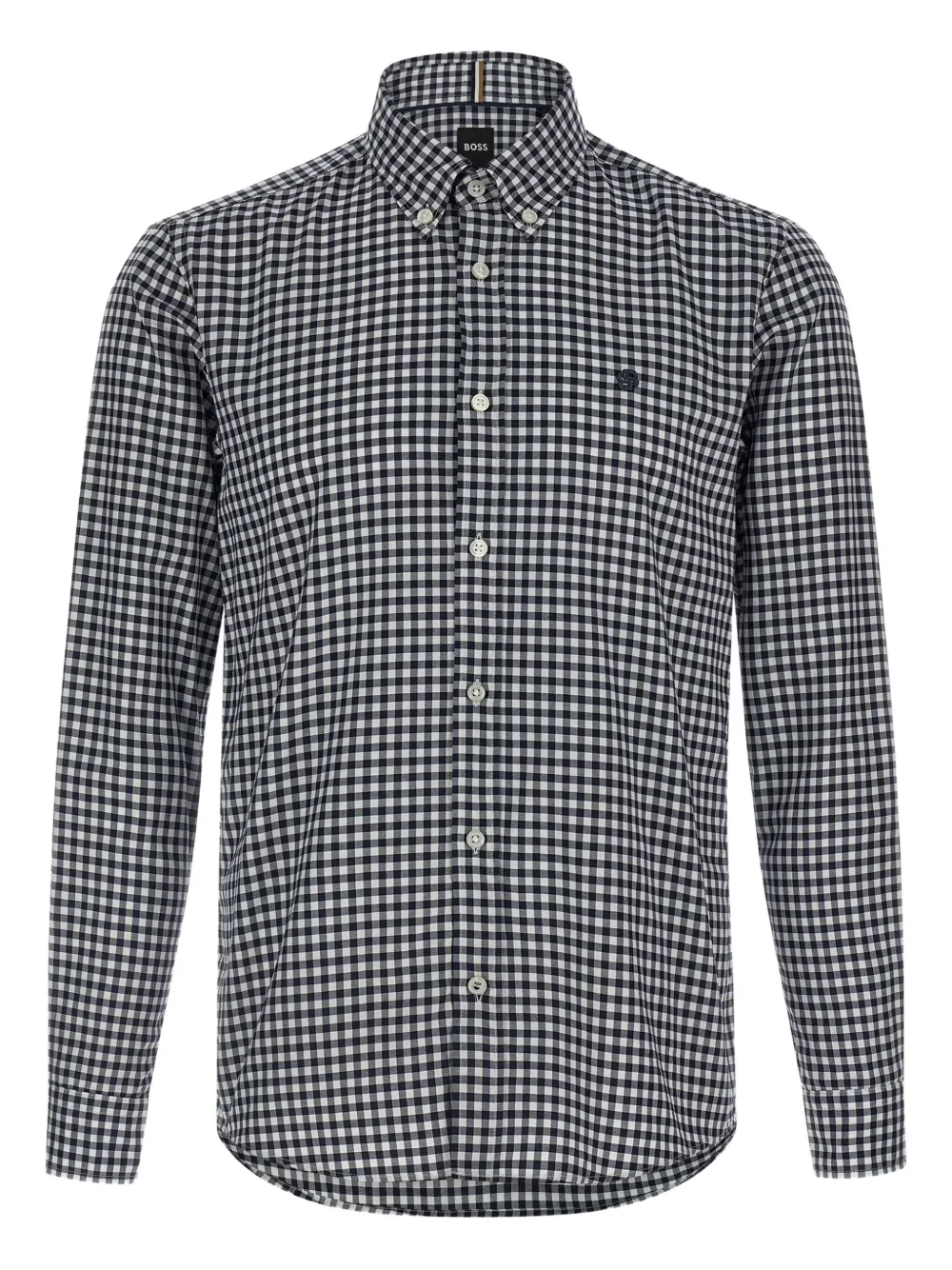 

Рубашка с вышивкой в стиле "виши" Boss, синий