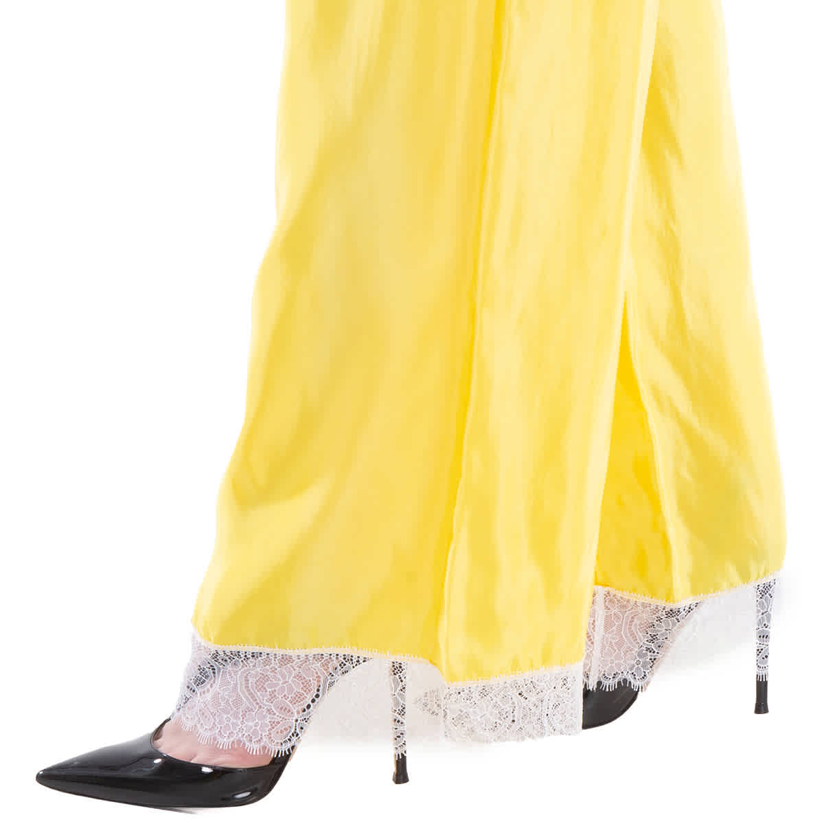 Брюки Burberry Wide-Leg из шелкового сатина, желтый — фото 2