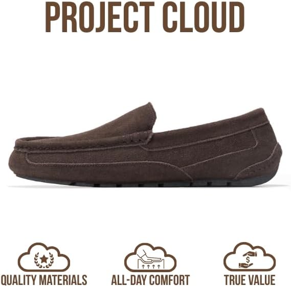 Мужские тапочки Project Cloud из 100 натуральной кожи с стелькой из пены с эффектом памяти - нескользящие и легкие тапочки для дома и улицы для мужчин (Oswin), шоколадный — фото 3