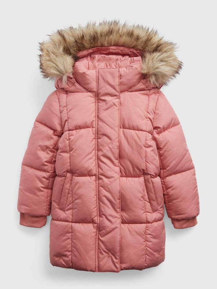 

Стеганая куртка с капюшоном Gap, розовый