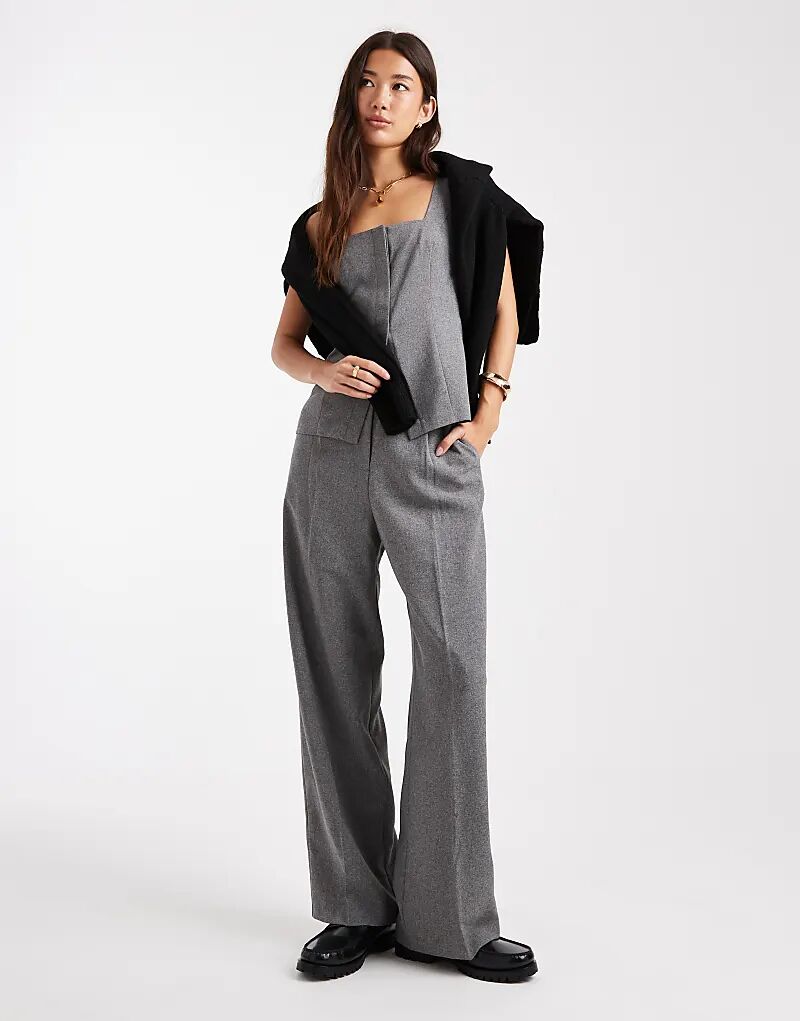 

Широкие брюки Miss Selfridge серого цвета