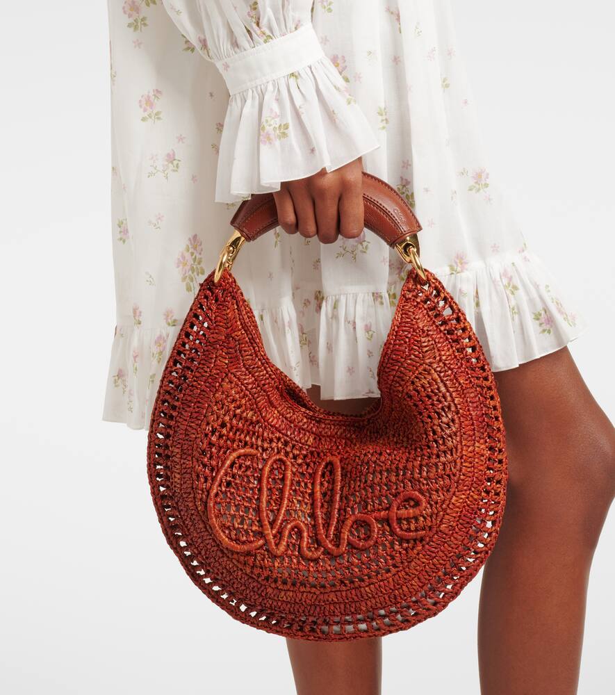 Летняя женская сумка через плечо из рафии Small Banana Chloé, Clay Brown — фото 2