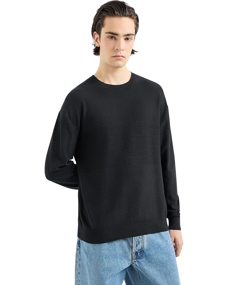 

Свитер Armani Exchange Combed Cotton Sweater, черный