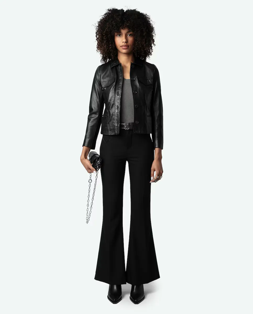 

Женские расклешенные брюки Prevy Wings со стразами Zadig & Voltaire, черный