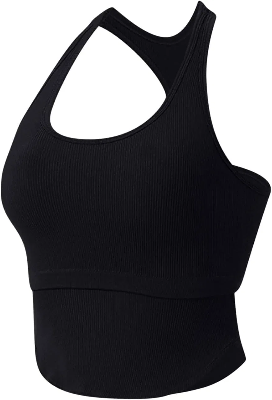Женский топ для тренировок с встроенным бюстгальтером, Racerback, Black — фото 3