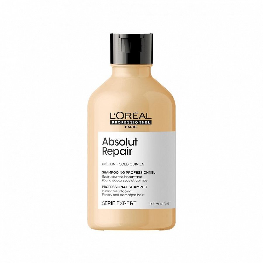 

Восстанавливающий шампунь для сухих и поврежденных волос absolut repair shampoo with protein and gold quinoa L′Oréal Professionnel Paris, 300 мл