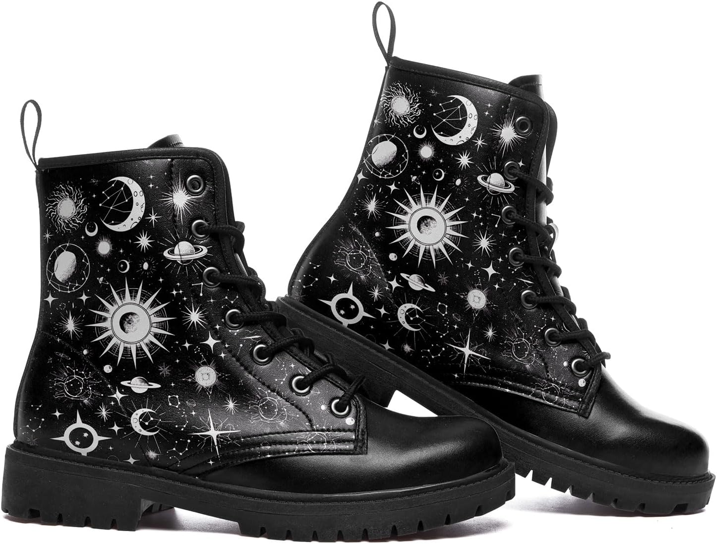 Женские ботильоны Sun and Moon Fashion, мужские платформенные кожаные ботинки с шнуровкой, подарочные зимние и осенние платьевые ботинки Awsole, белый/черный — фото 3