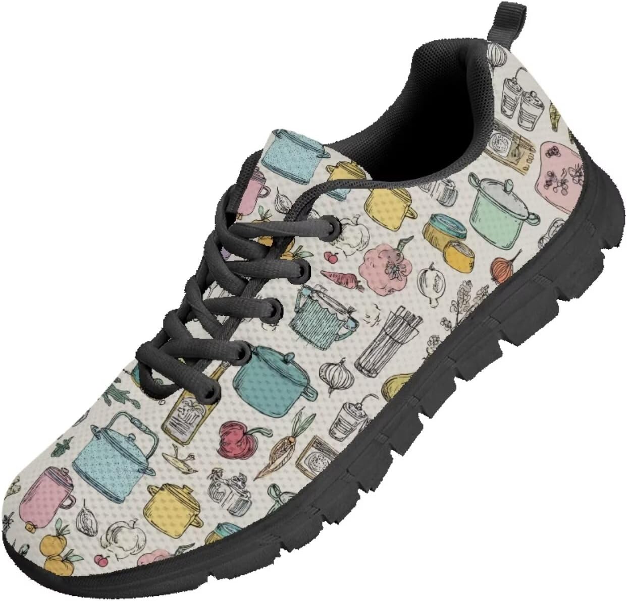 

Мужские кроссовки Funnydude Funny Print для ходьбы, классические шнуровки, дышащие сетчатые кроссовки для бега, Cartoon Kitchenware