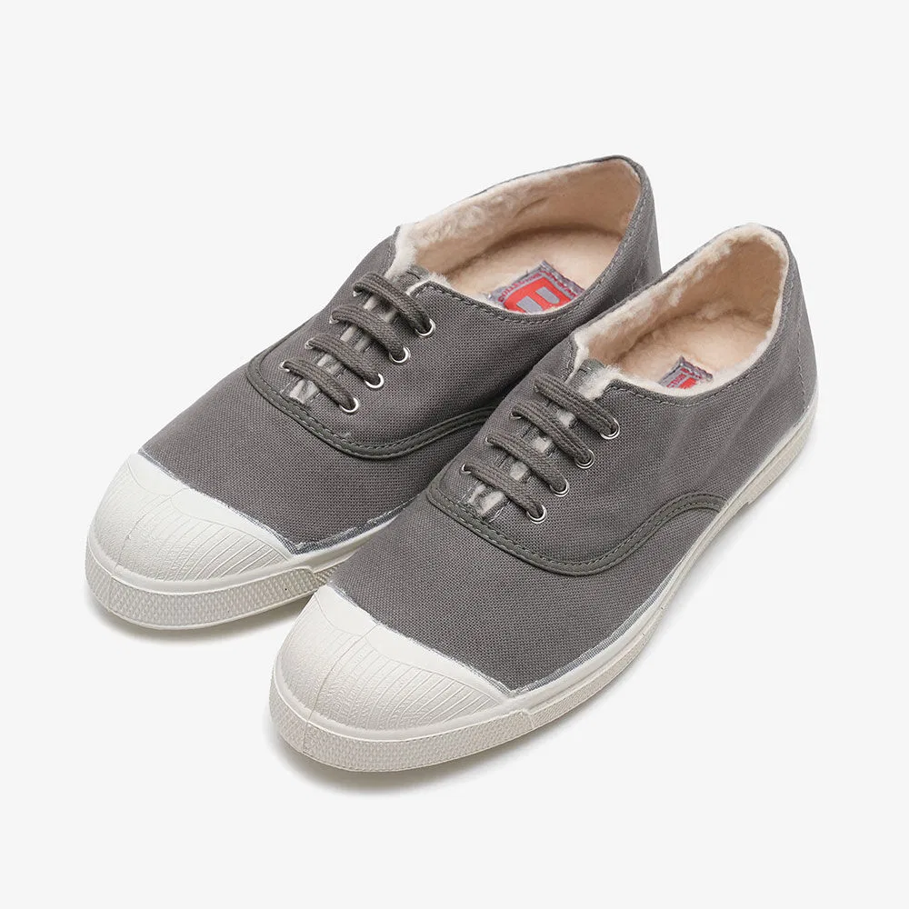 Унисекс низкие кроссовки Tennis Lacet Fur Lining Grey от Bensimon