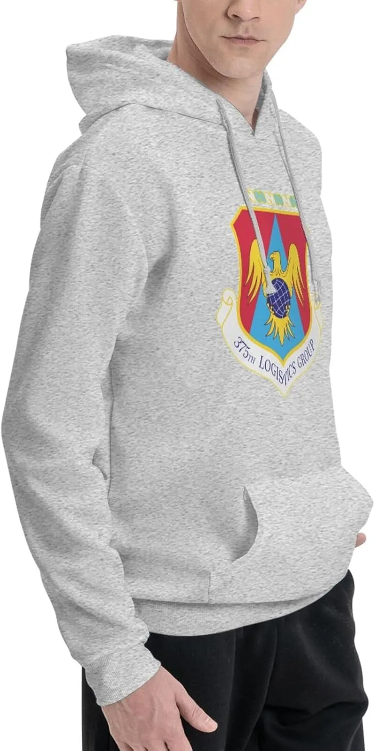 Generic Толстовка Air-Force-375th-Logistics-Group мужская черная с капюшоном и карманом — фото 2