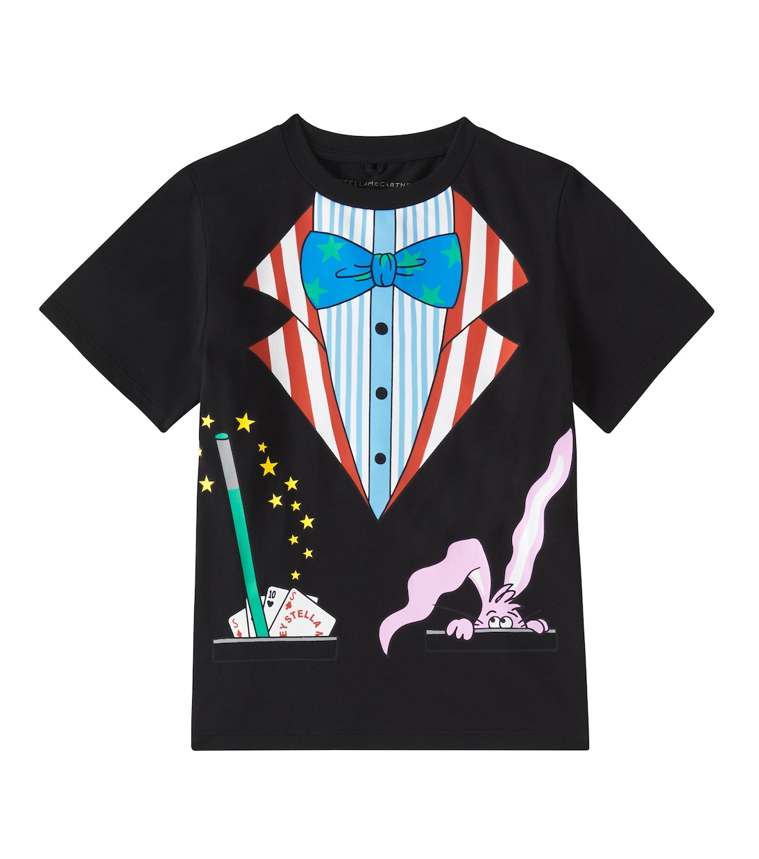 

Футболка из хлопкового джерси с принтом Stella McCartney Kids, черный