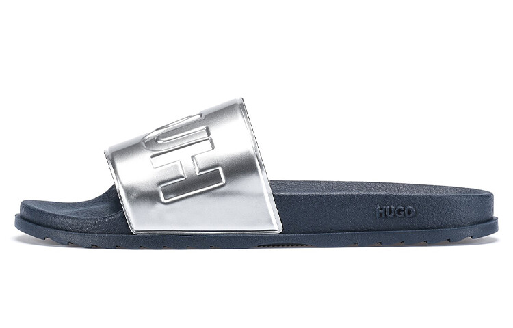 

Шлепанцы мужские серебряные Hugo Boss